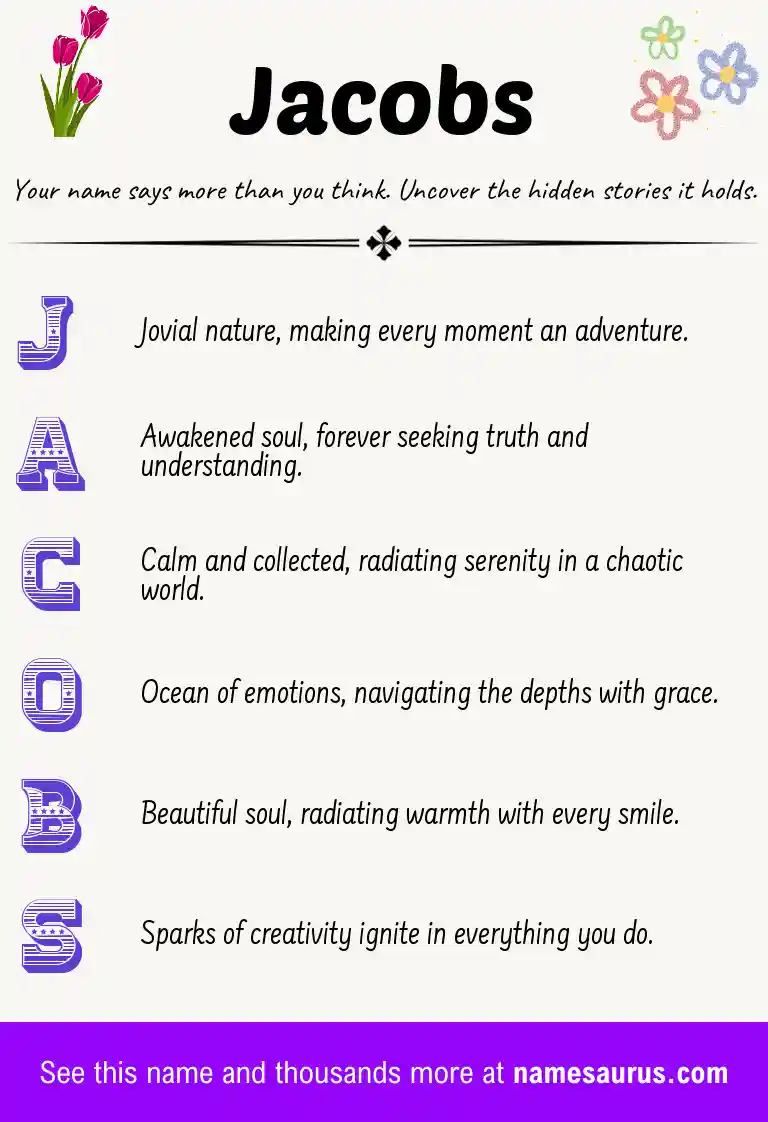 Acrostic poem about Jacobs.