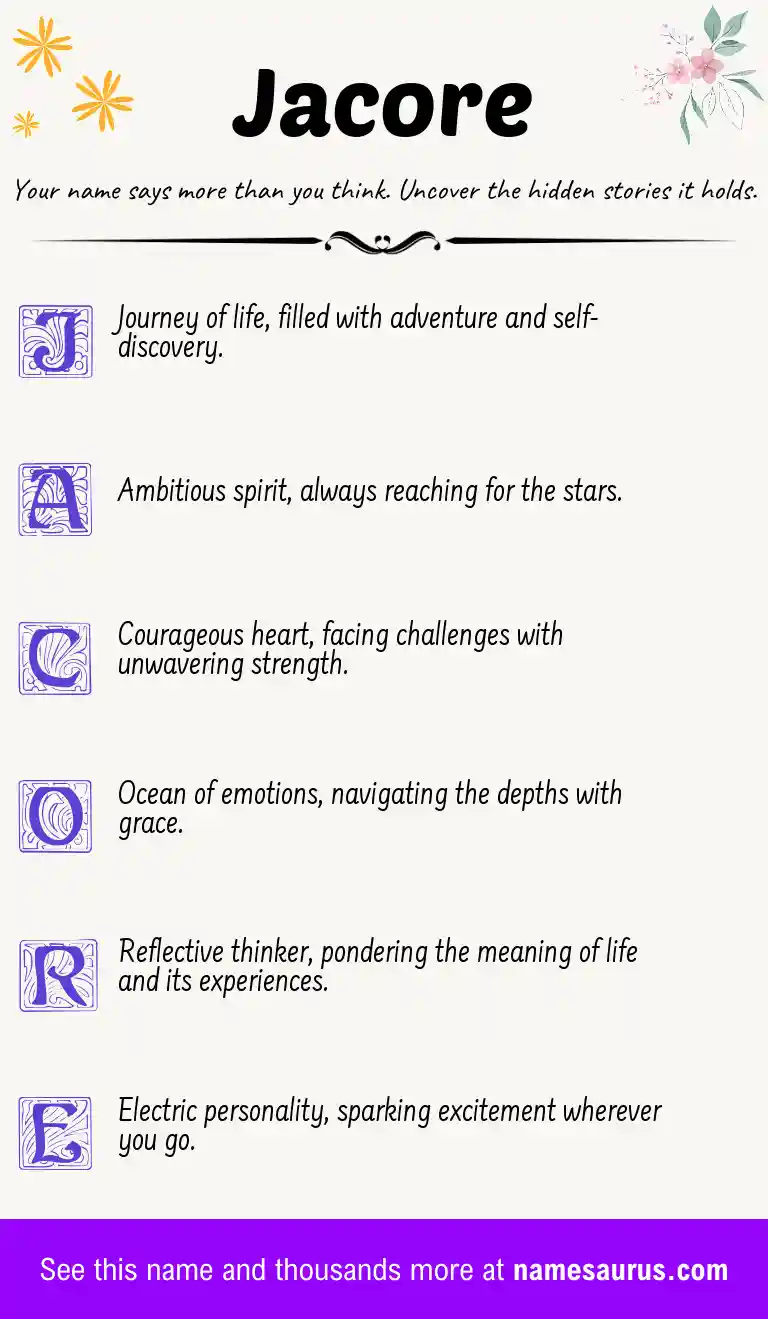 Acrostic poem about Jacore.