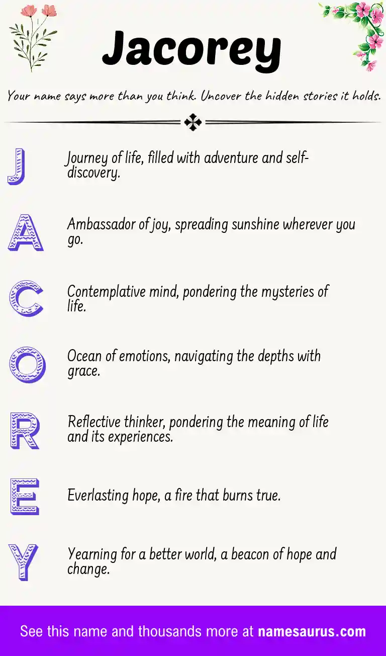 Acrostic poem about Jacorey.