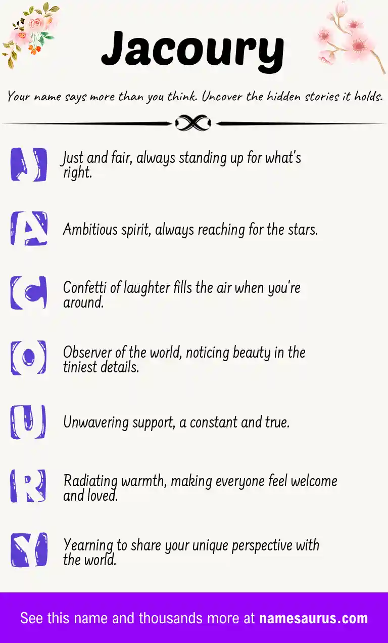 Acrostic poem about Jacoury.