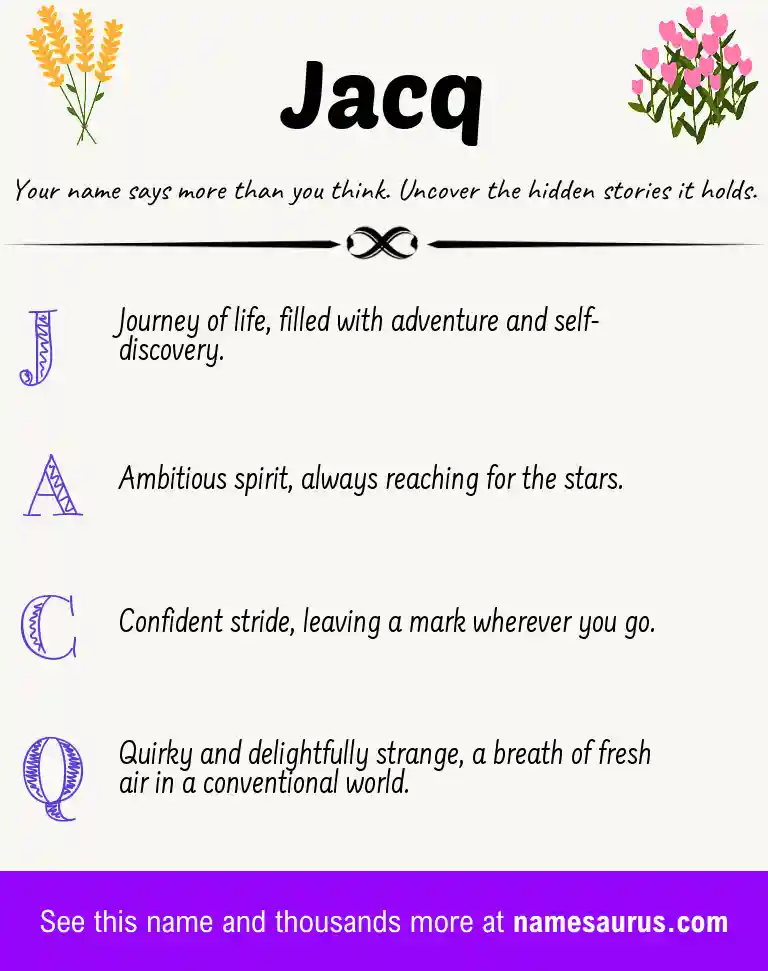 Acrostic poem about Jacq.