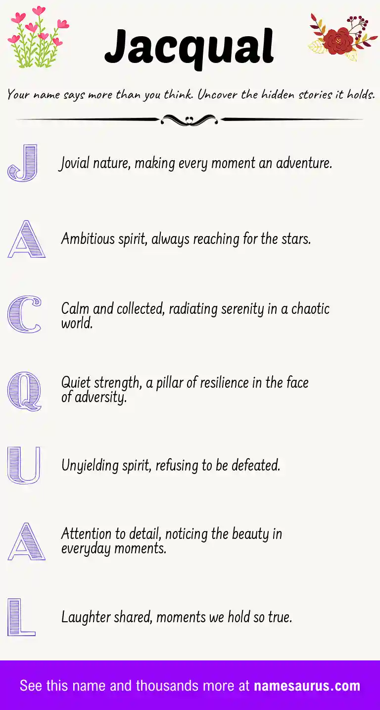 Acrostic poem about Jacqual.