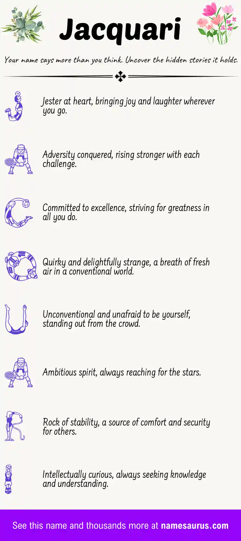 Acrostic poem about Jacquari.