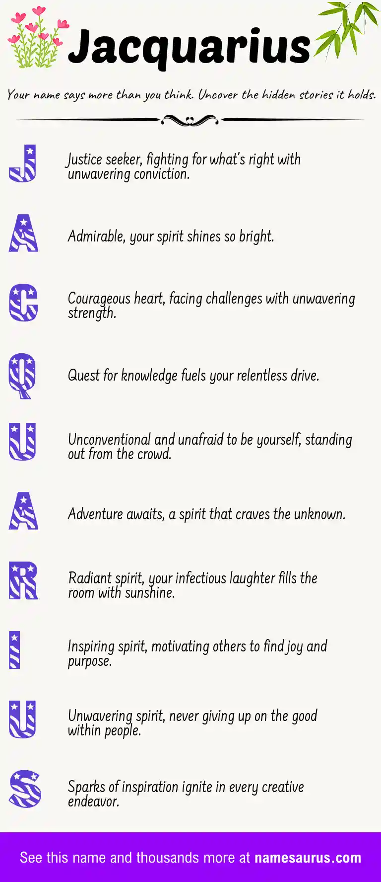Acrostic poem about Jacquarius.