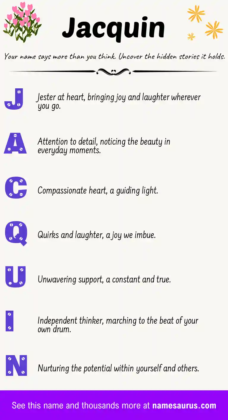 Acrostic poem about Jacquin.