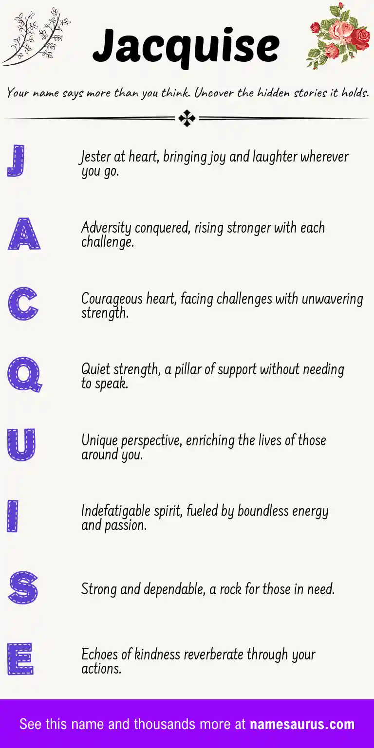 Acrostic poem about Jacquise.