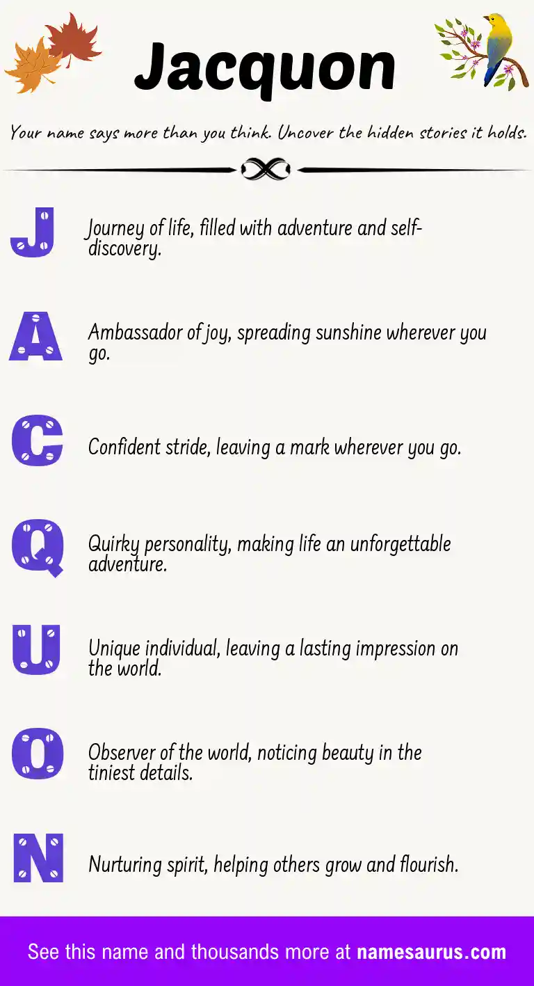 Acrostic poem about Jacquon.