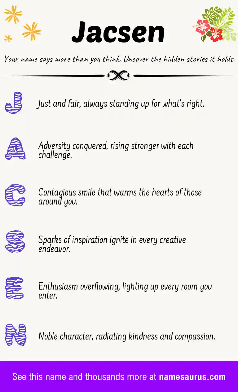 Acrostic poem about Jacsen.
