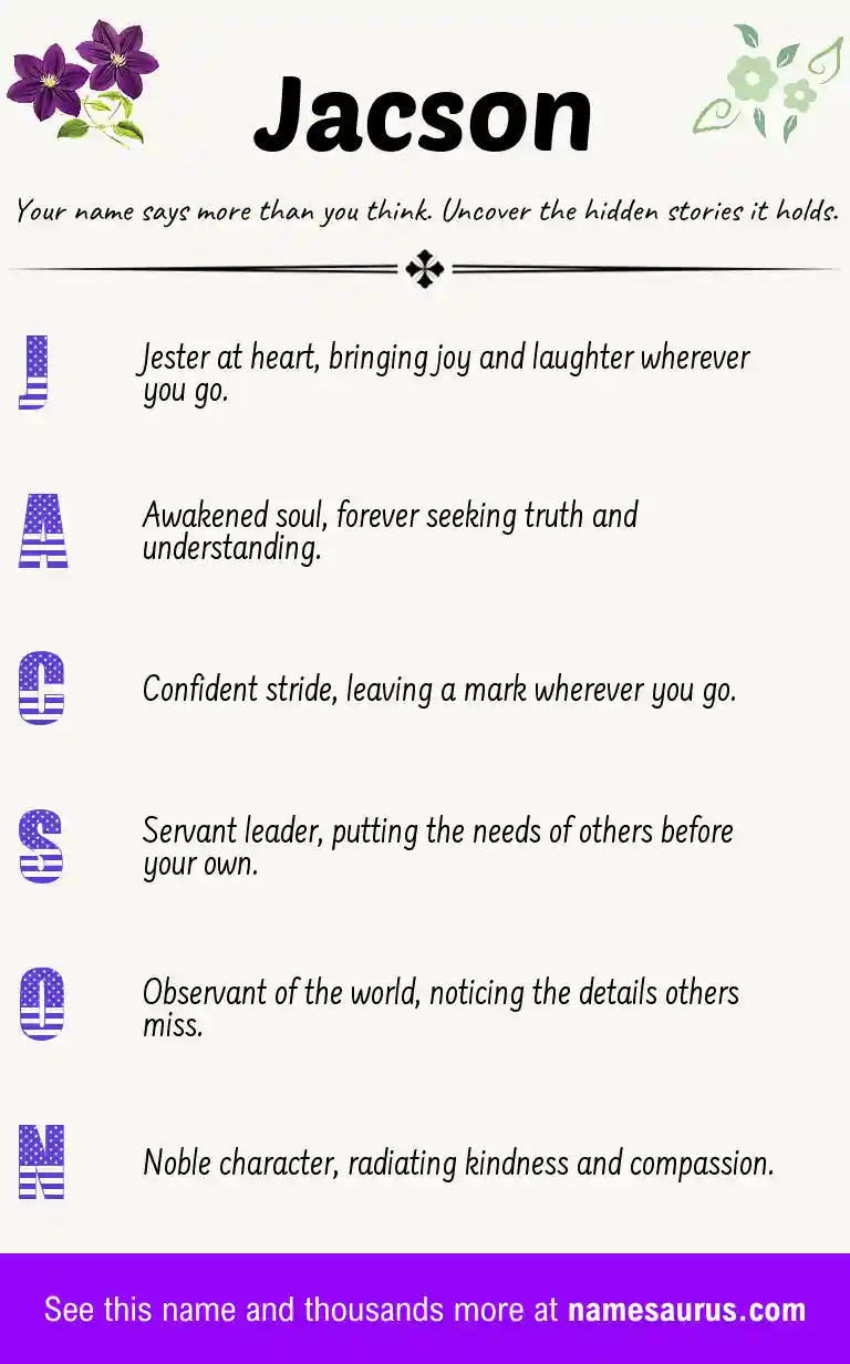 Acrostic poem about Jacson.