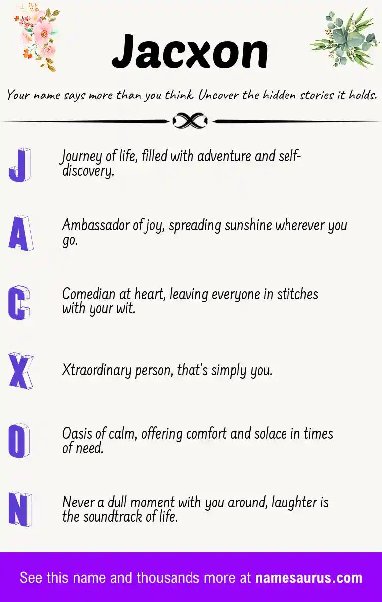 Acrostic poem about Jacxon.