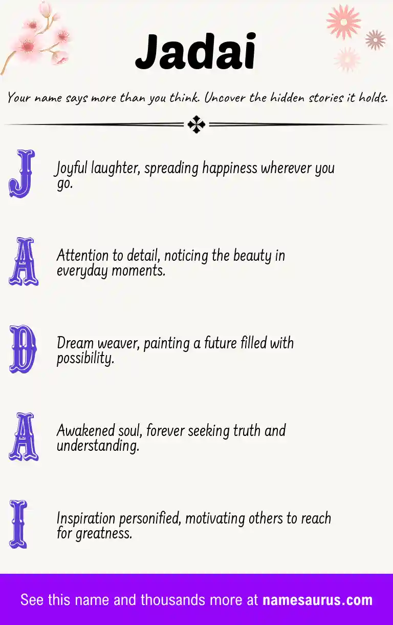 Acrostic poem about Jadai.