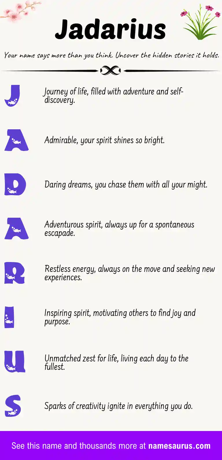 Acrostic poem about Jadarius.