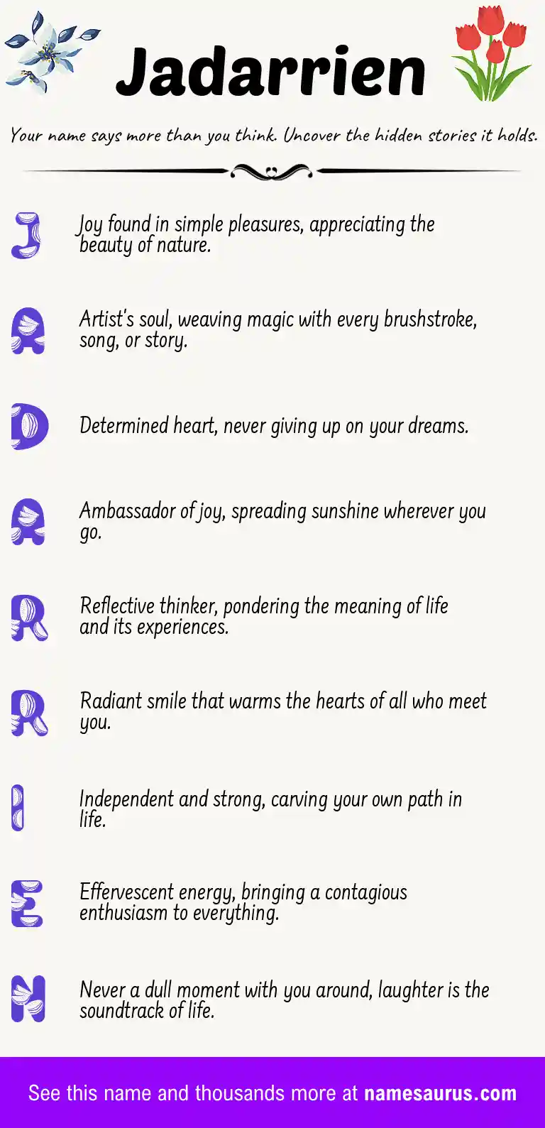 Acrostic poem about Jadarrien.