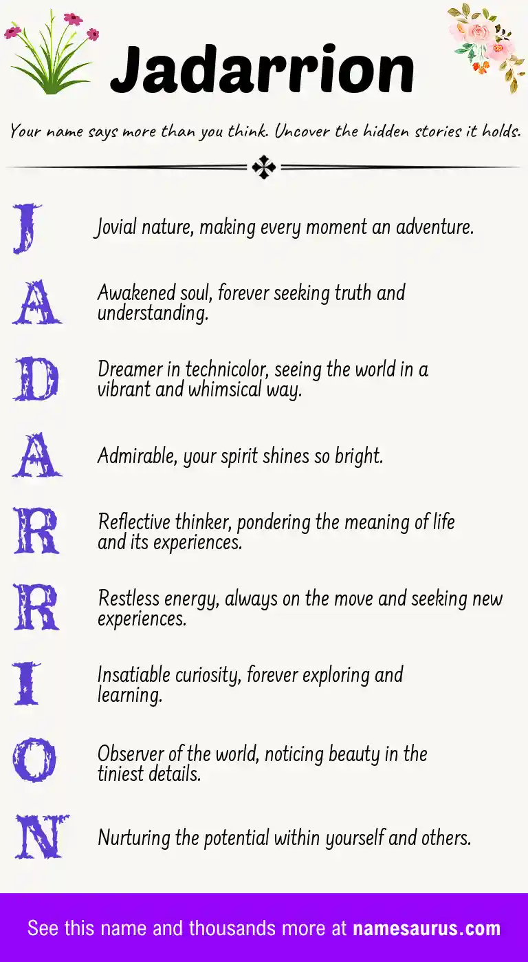 Acrostic poem about Jadarrion.