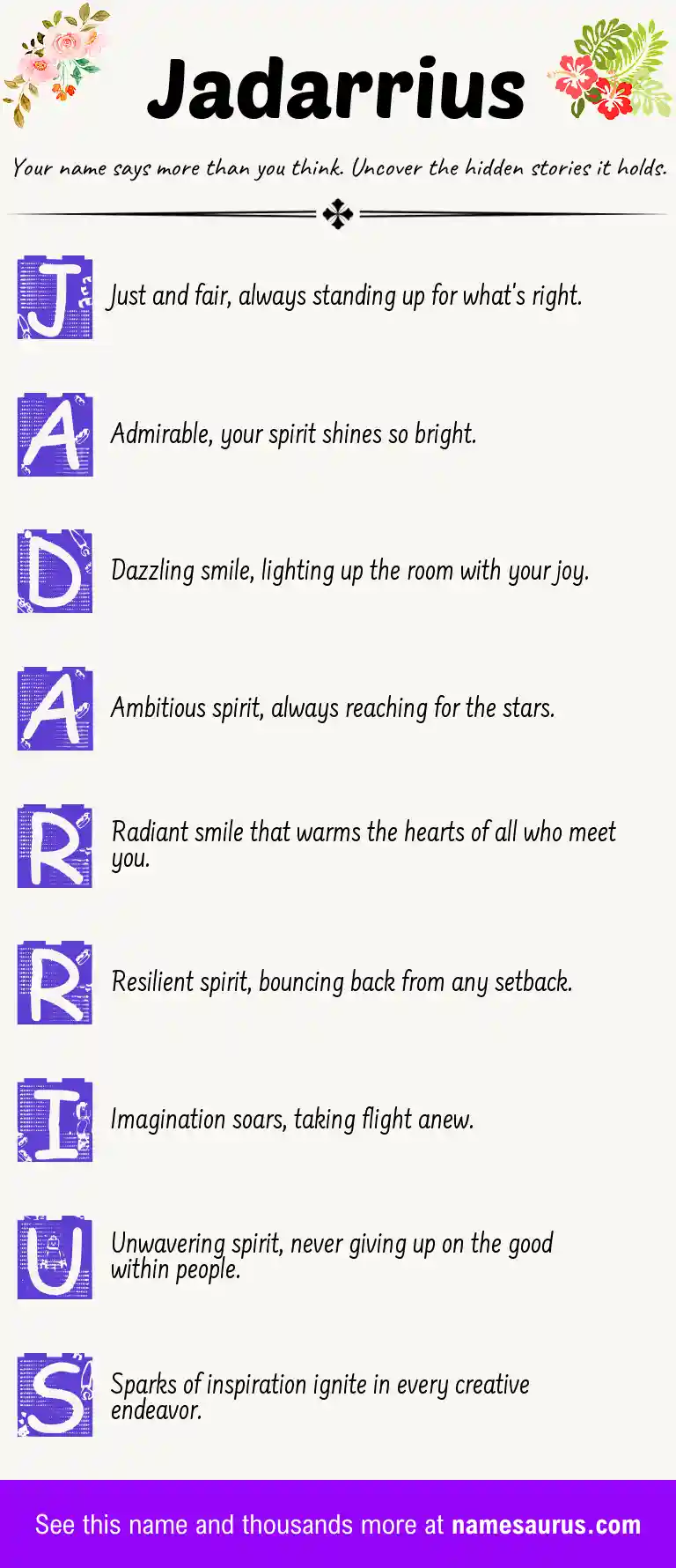 Acrostic poem about Jadarrius.