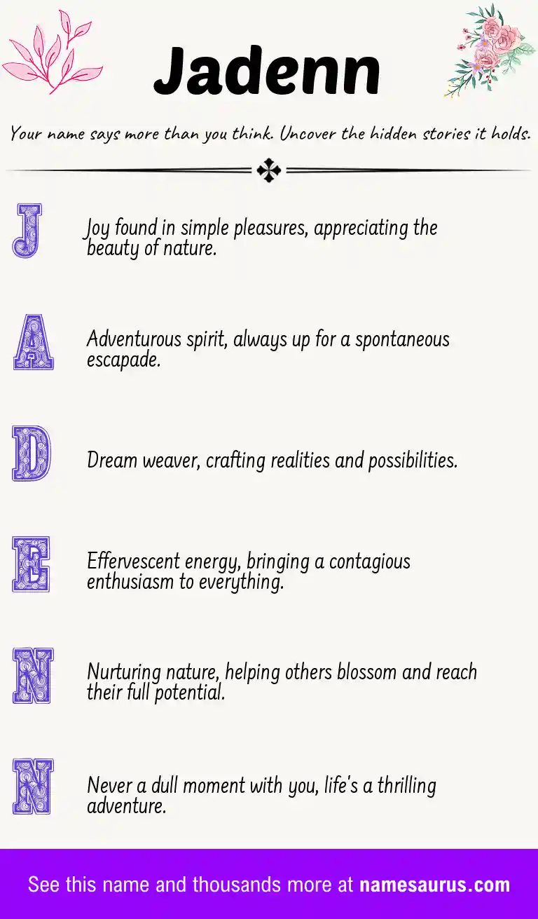 Acrostic poem about Jadenn.