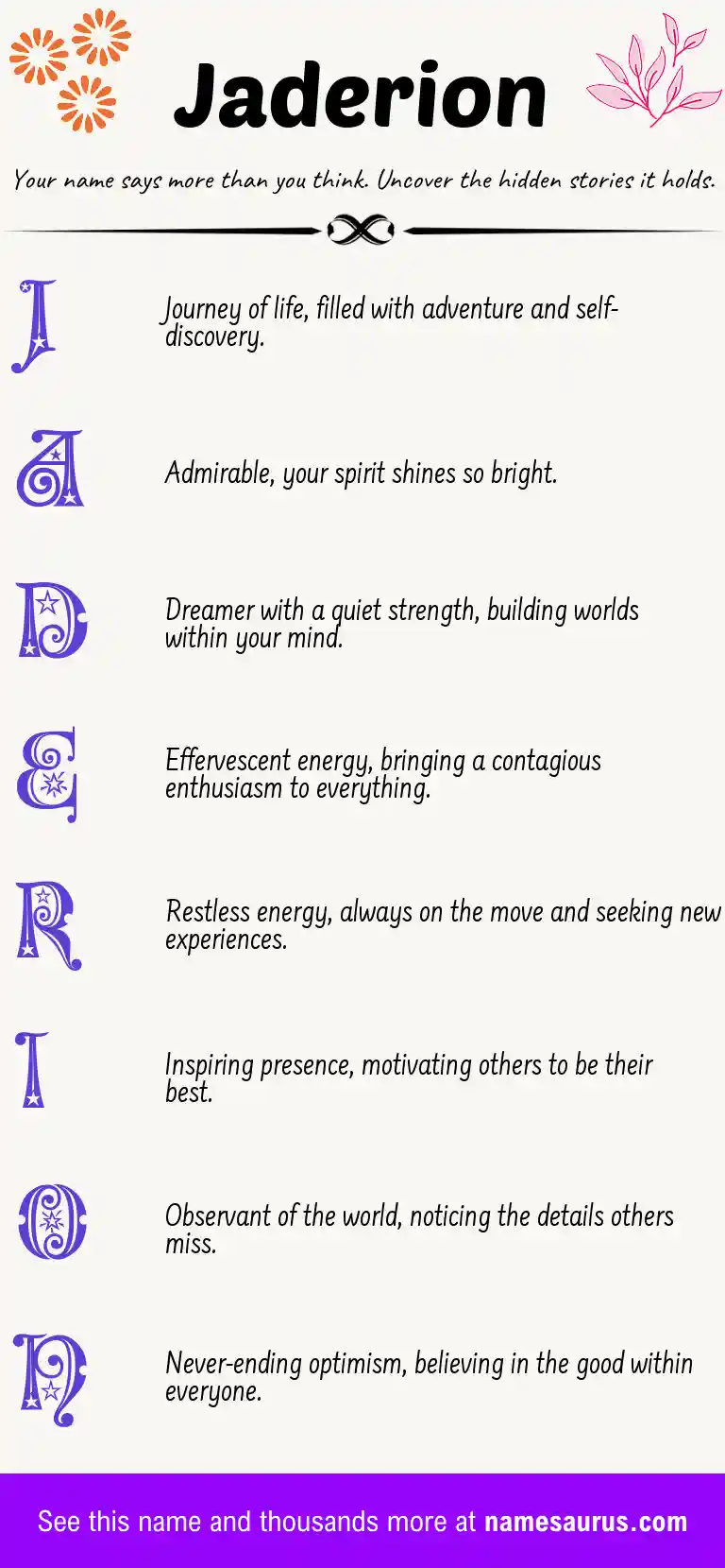 Acrostic poem about Jaderion.