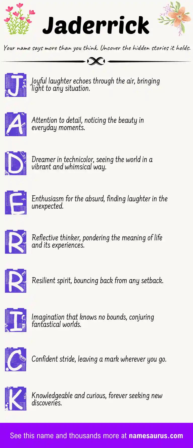 Acrostic poem about Jaderrick.
