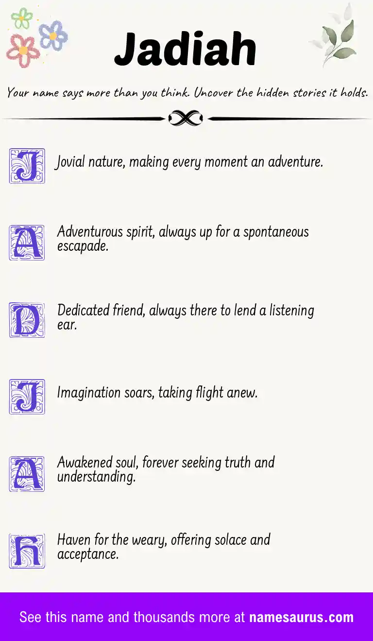 Acrostic poem about Jadiah.