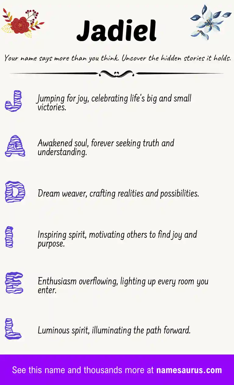 Acrostic poem about Jadiel.