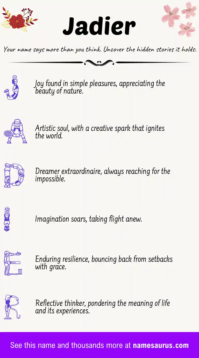 Acrostic poem about Jadier.