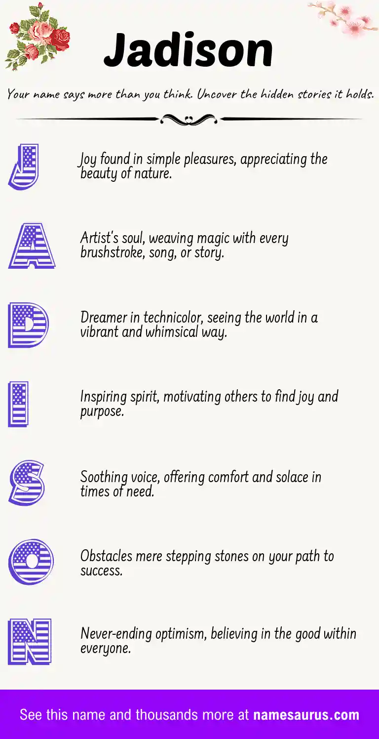 Acrostic poem about Jadison.