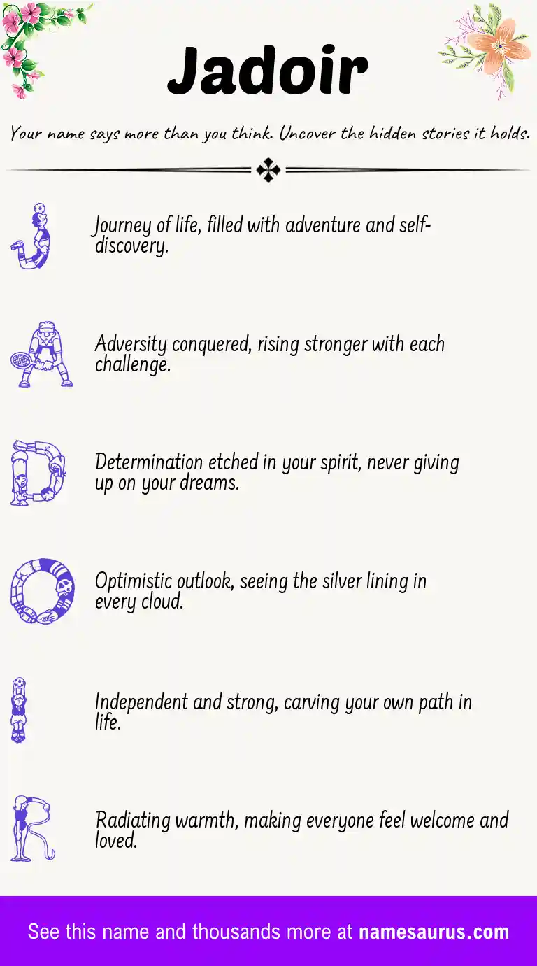 Acrostic poem about Jadoir.