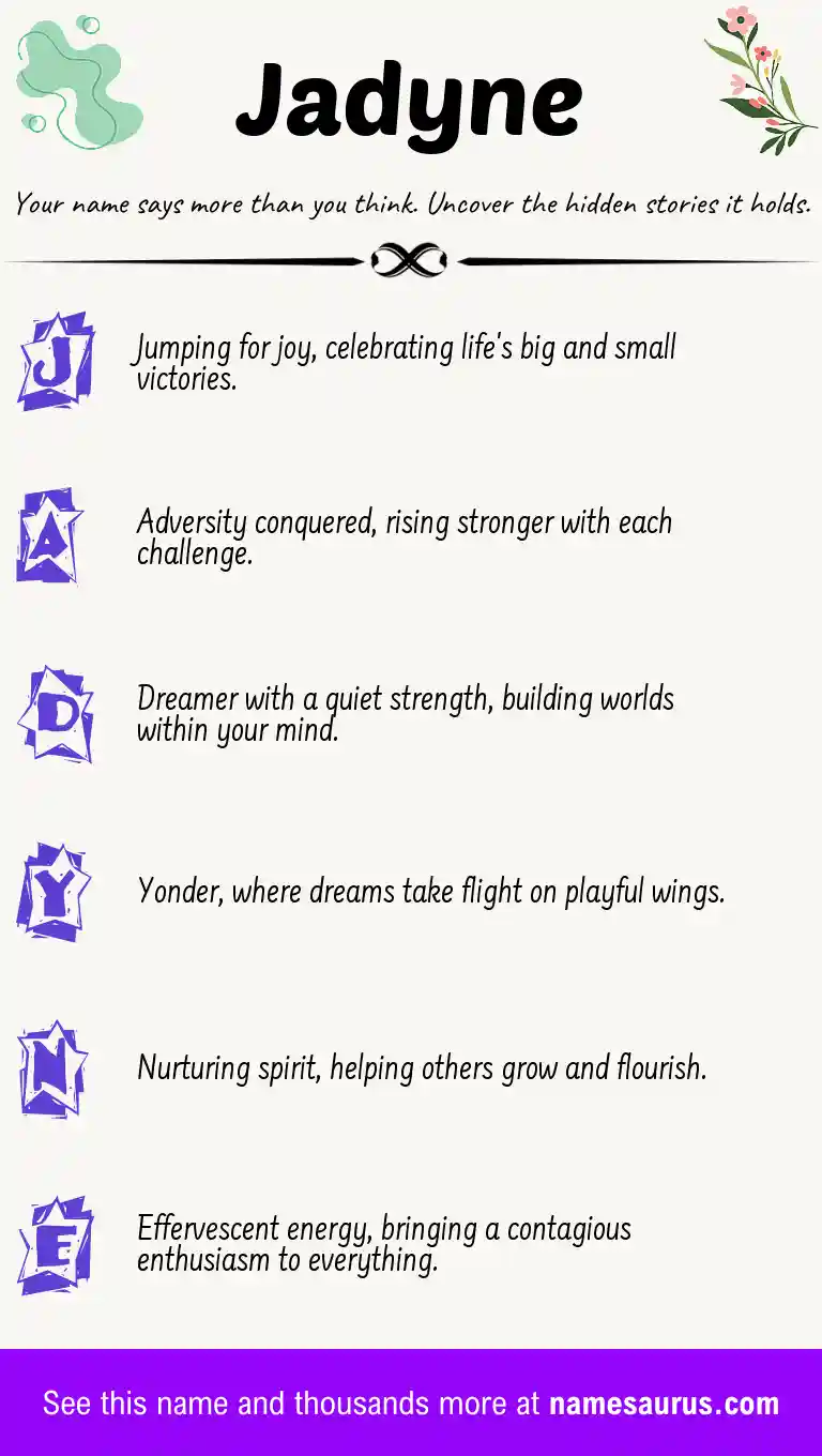 Acrostic poem about Jadyne.