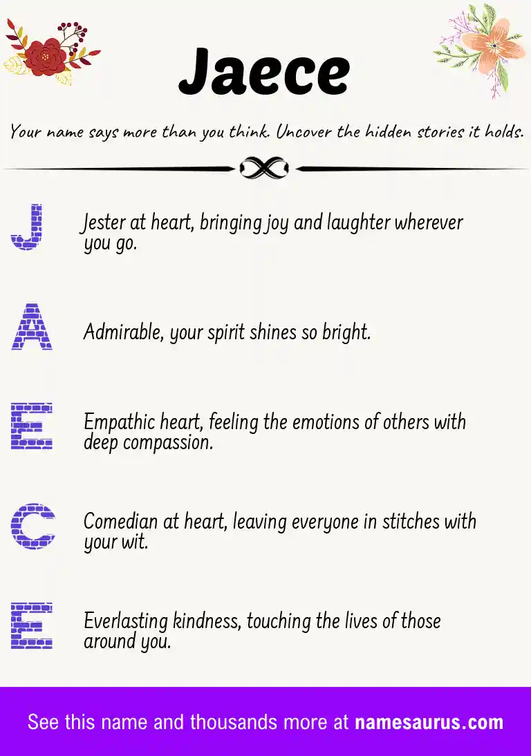 Acrostic poem about Jaece.
