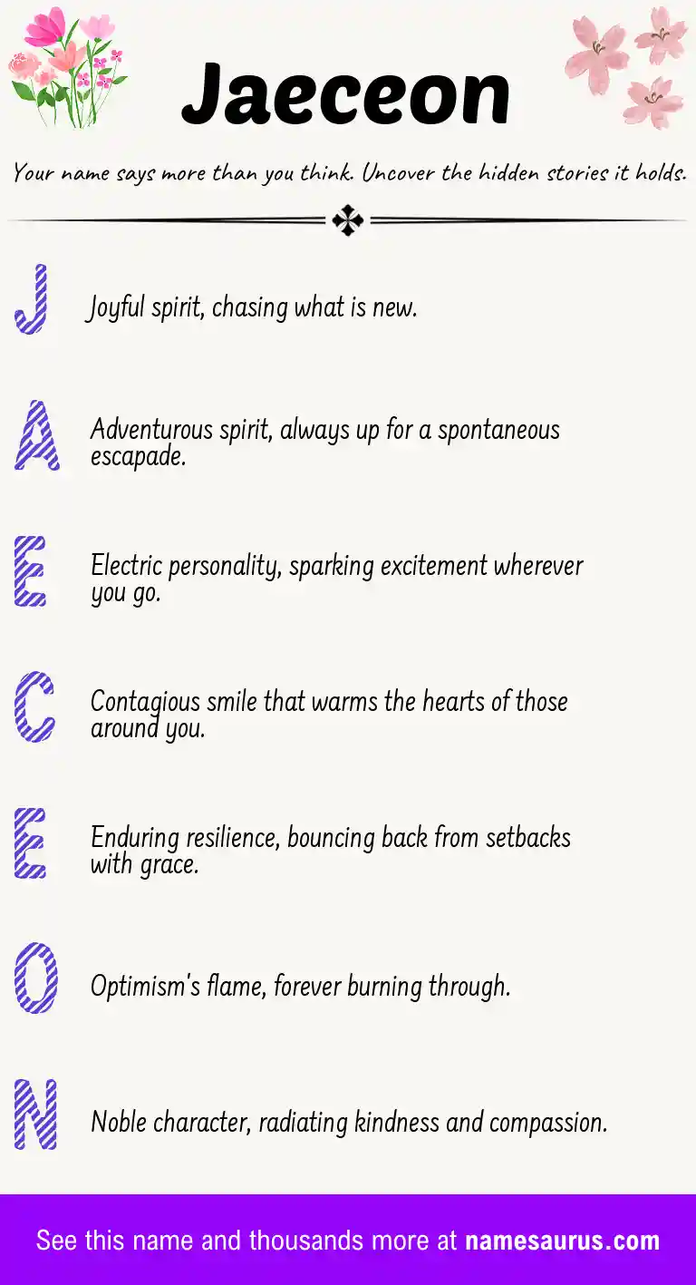 Acrostic poem about Jaeceon.