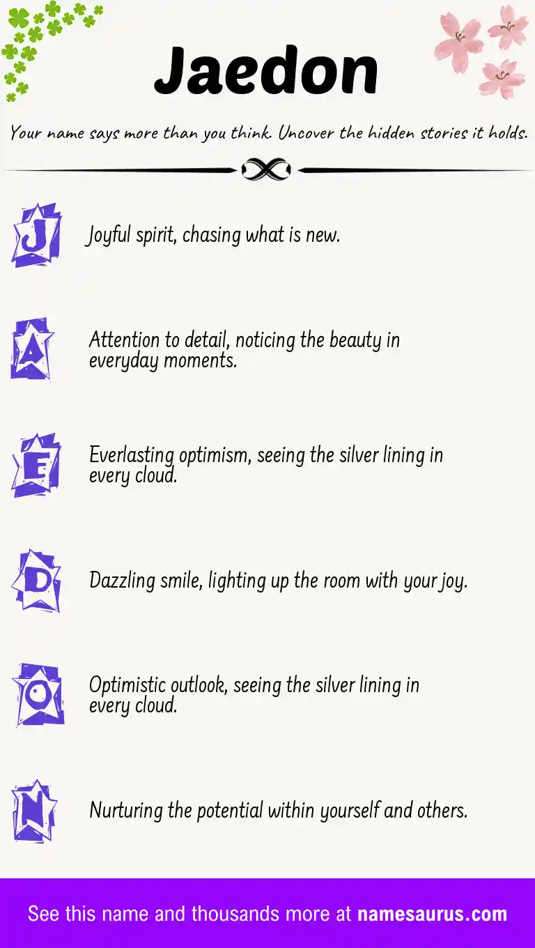 Acrostic poem about Jaedon.