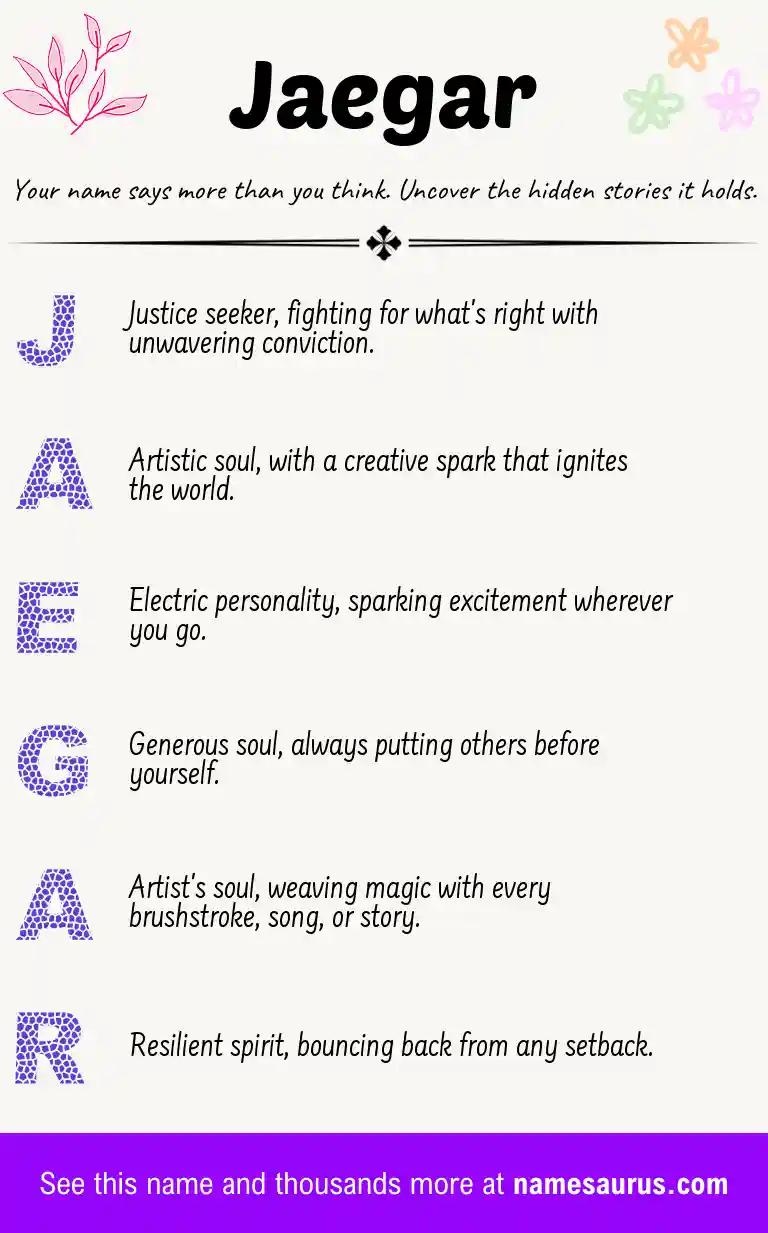 Acrostic poem about Jaegar.
