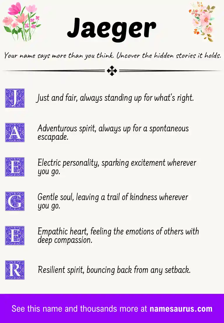 Acrostic poem about Jaeger.