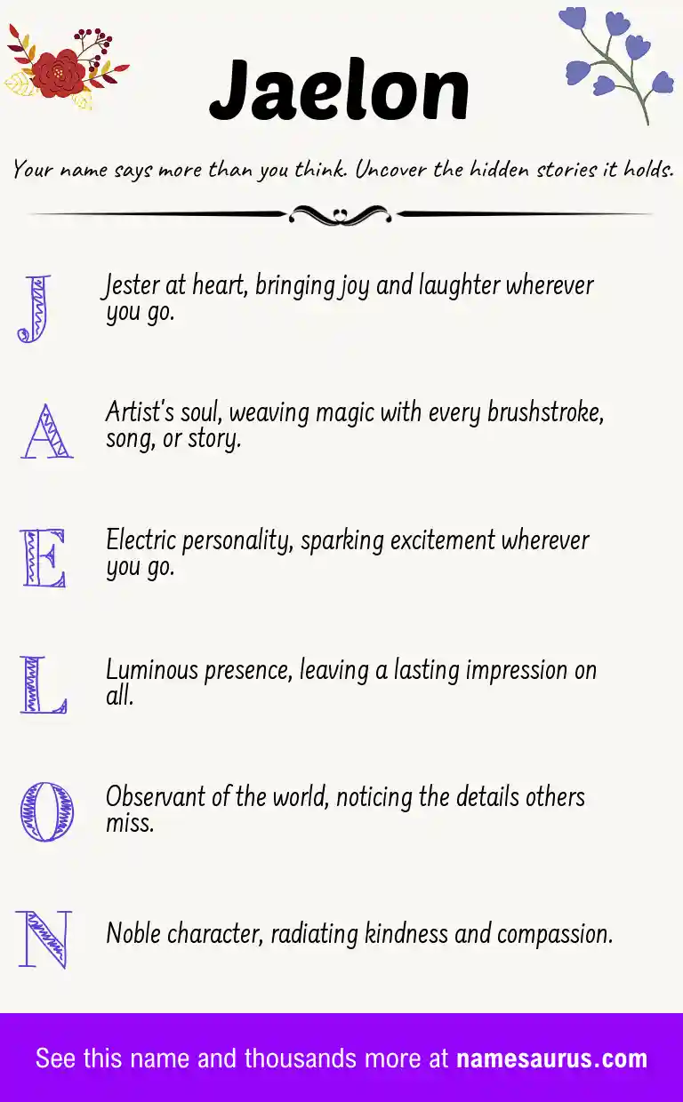 Acrostic poem about Jaelon.
