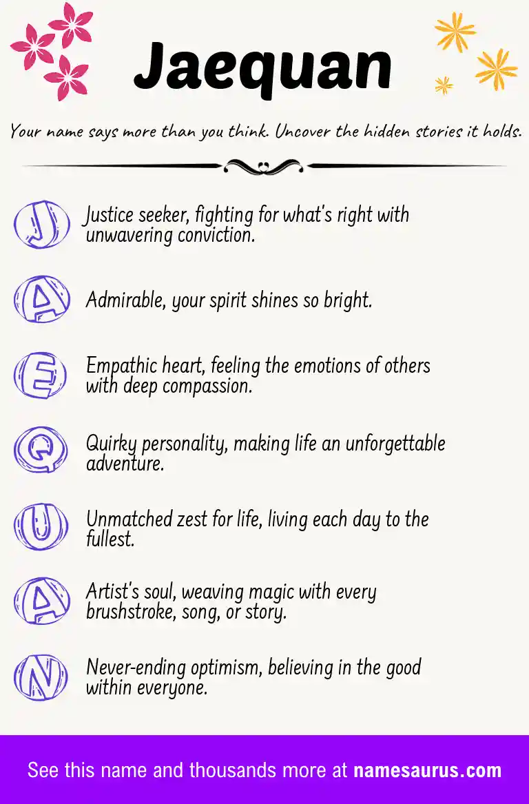 Acrostic poem about Jaequan.