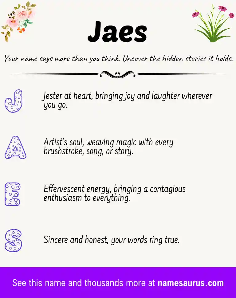Acrostic poem about Jaes.