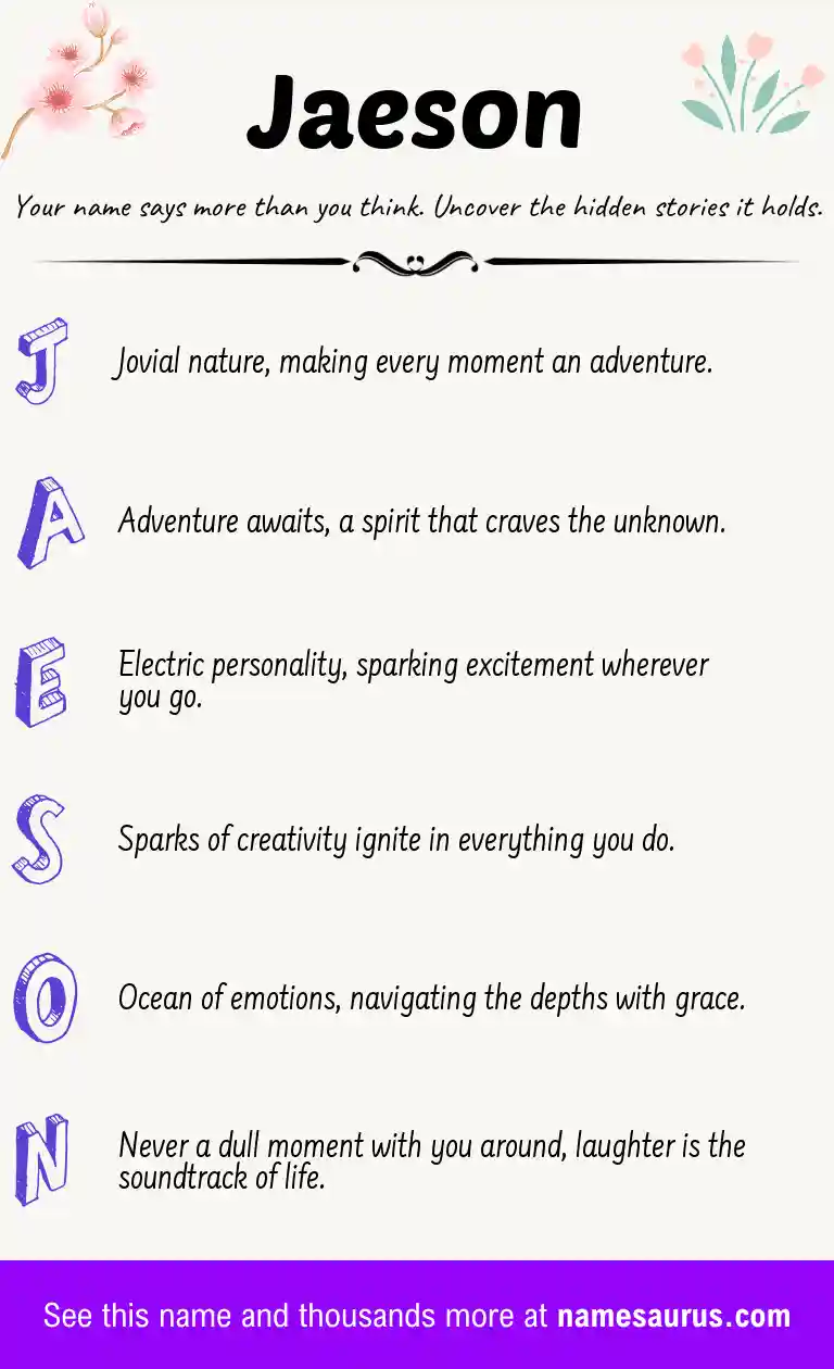Acrostic poem about Jaeson.