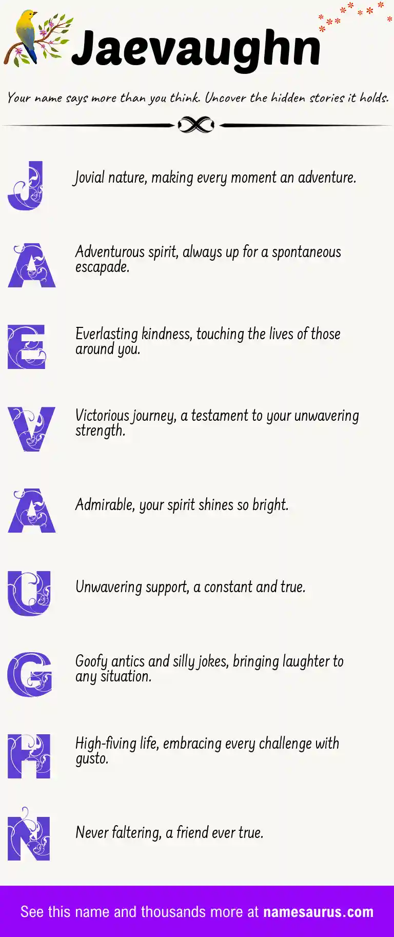 Acrostic poem about Jaevaughn.
