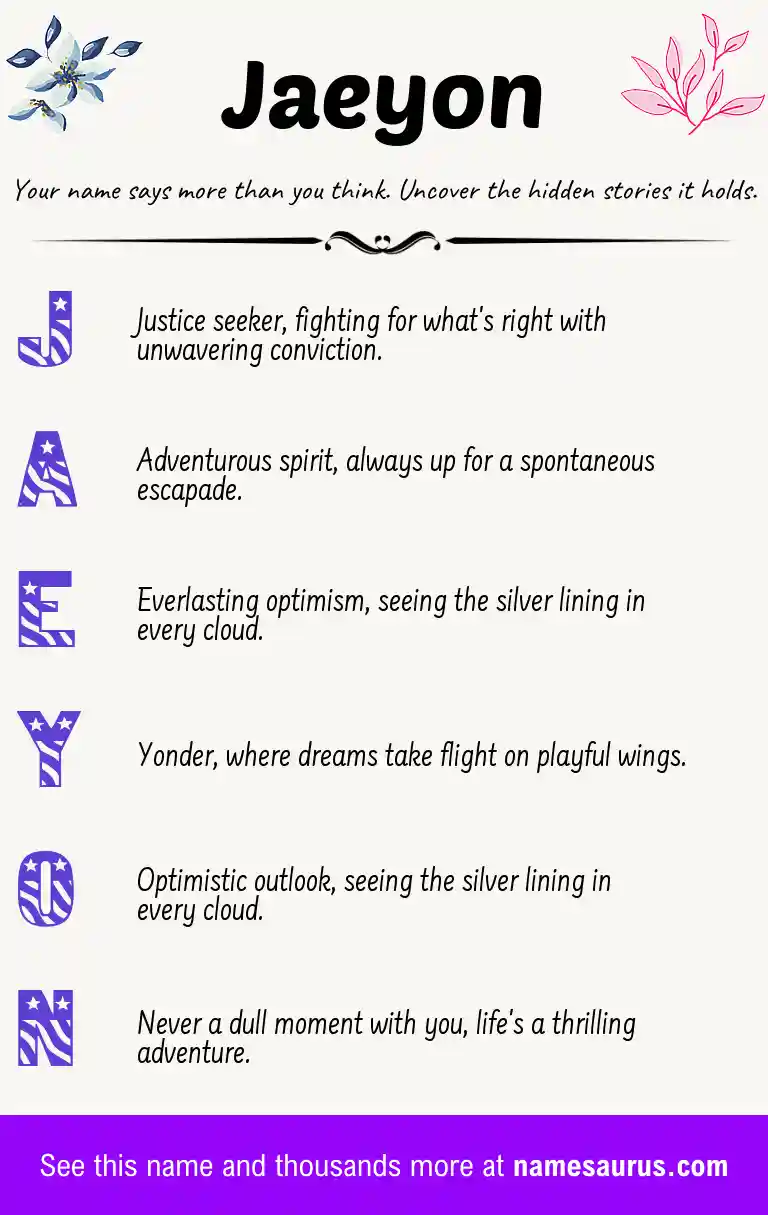 Acrostic poem about Jaeyon.