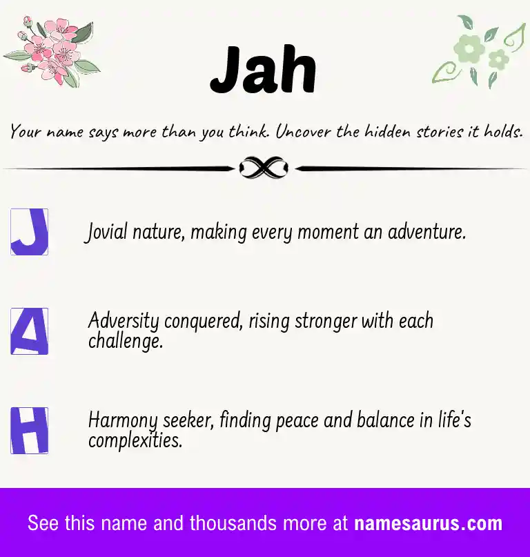 Acrostic poem about Jah.
