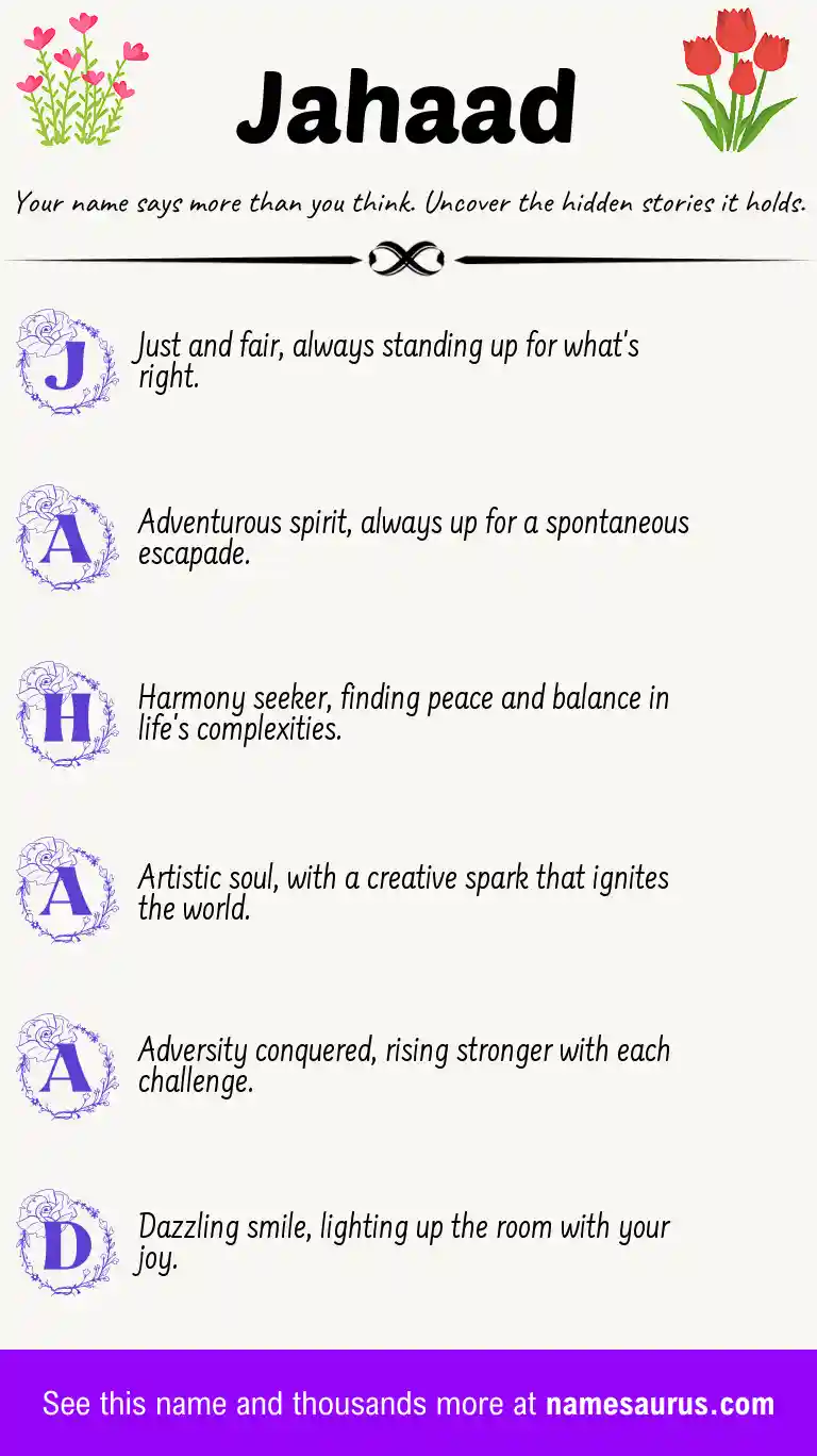 Acrostic poem about Jahaad.