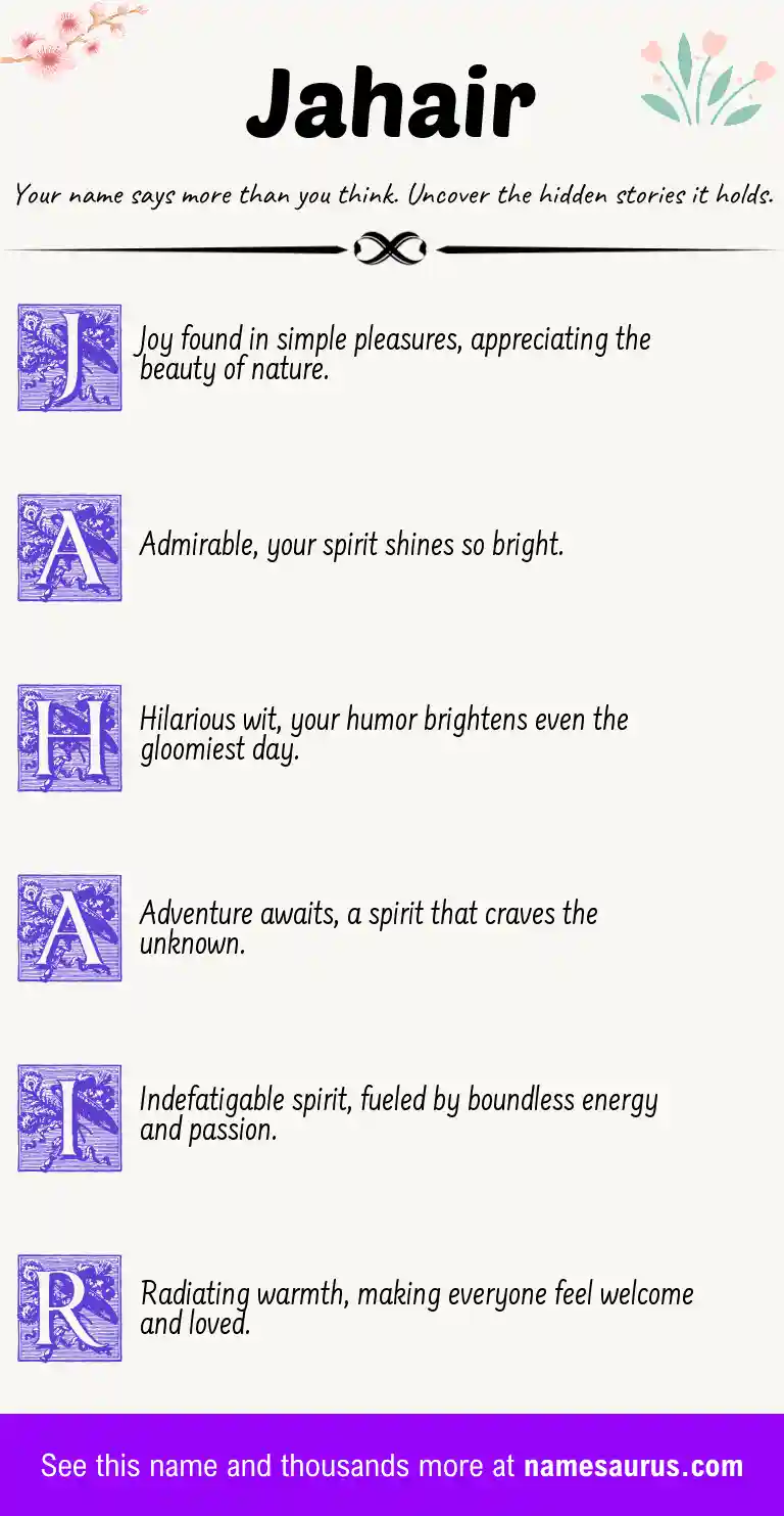 Acrostic poem about Jahair.