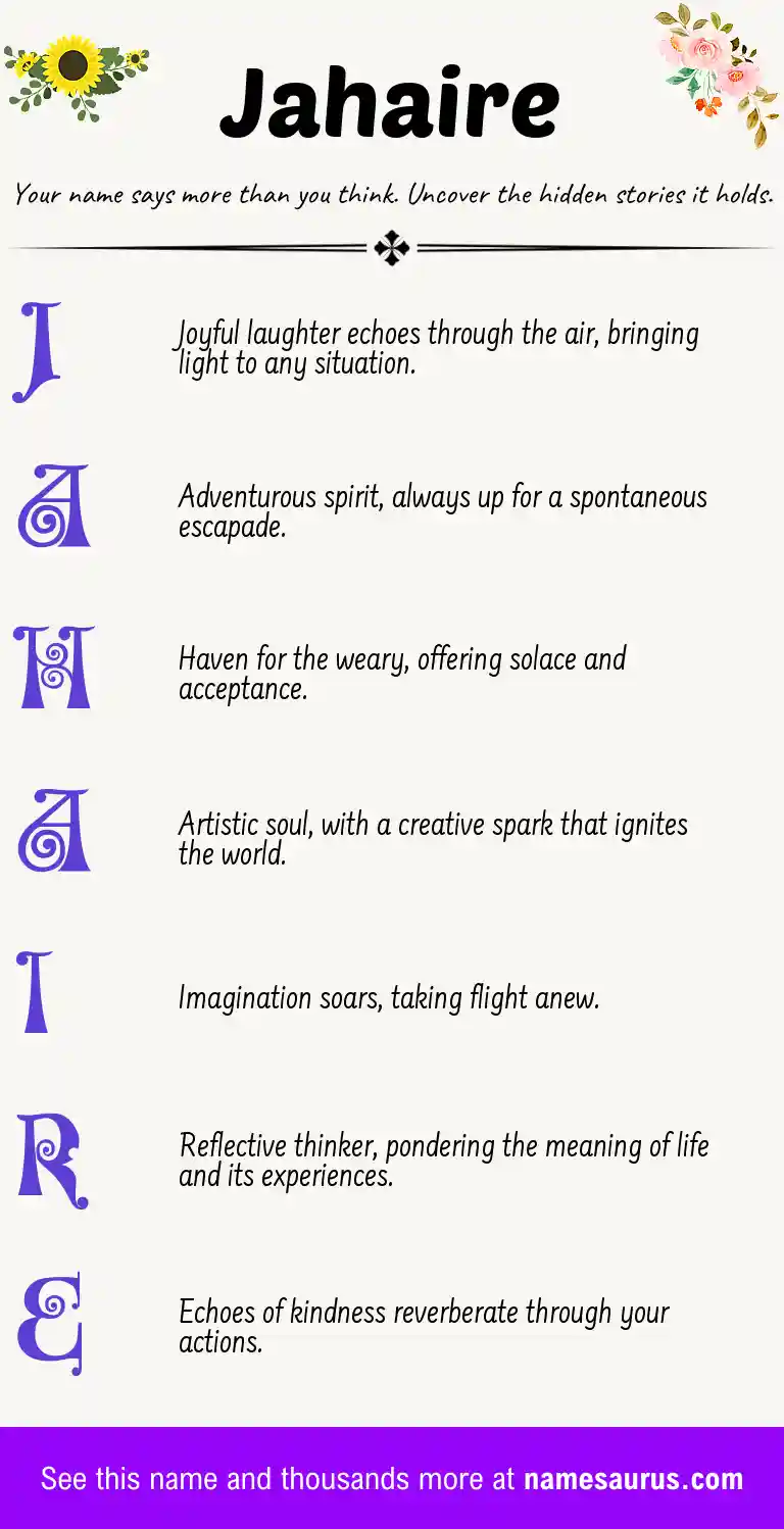 Acrostic poem about Jahaire.