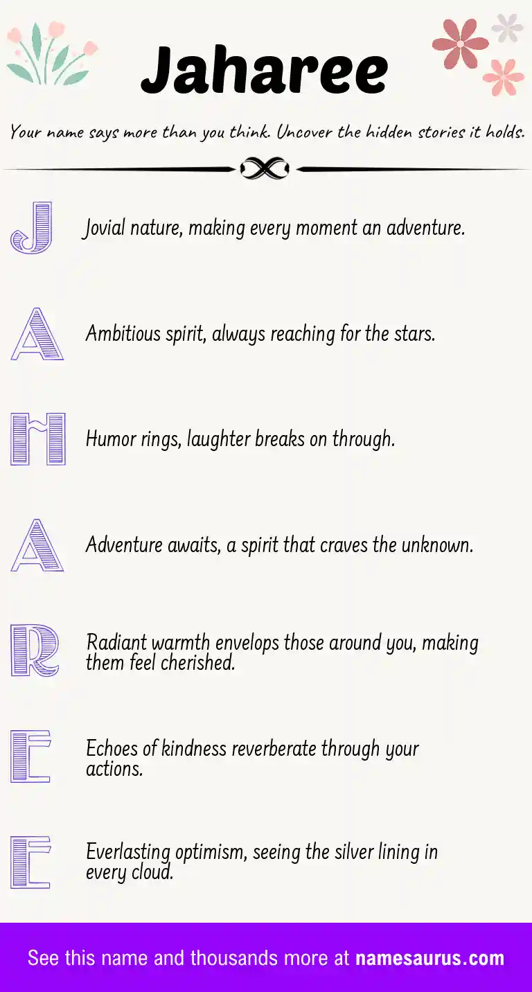 Acrostic poem about Jaharee.