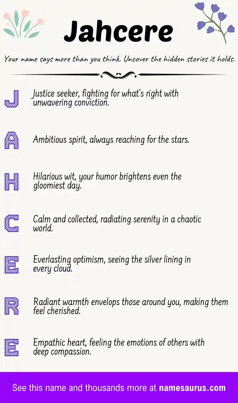 Acrostic poem about Jahcere.