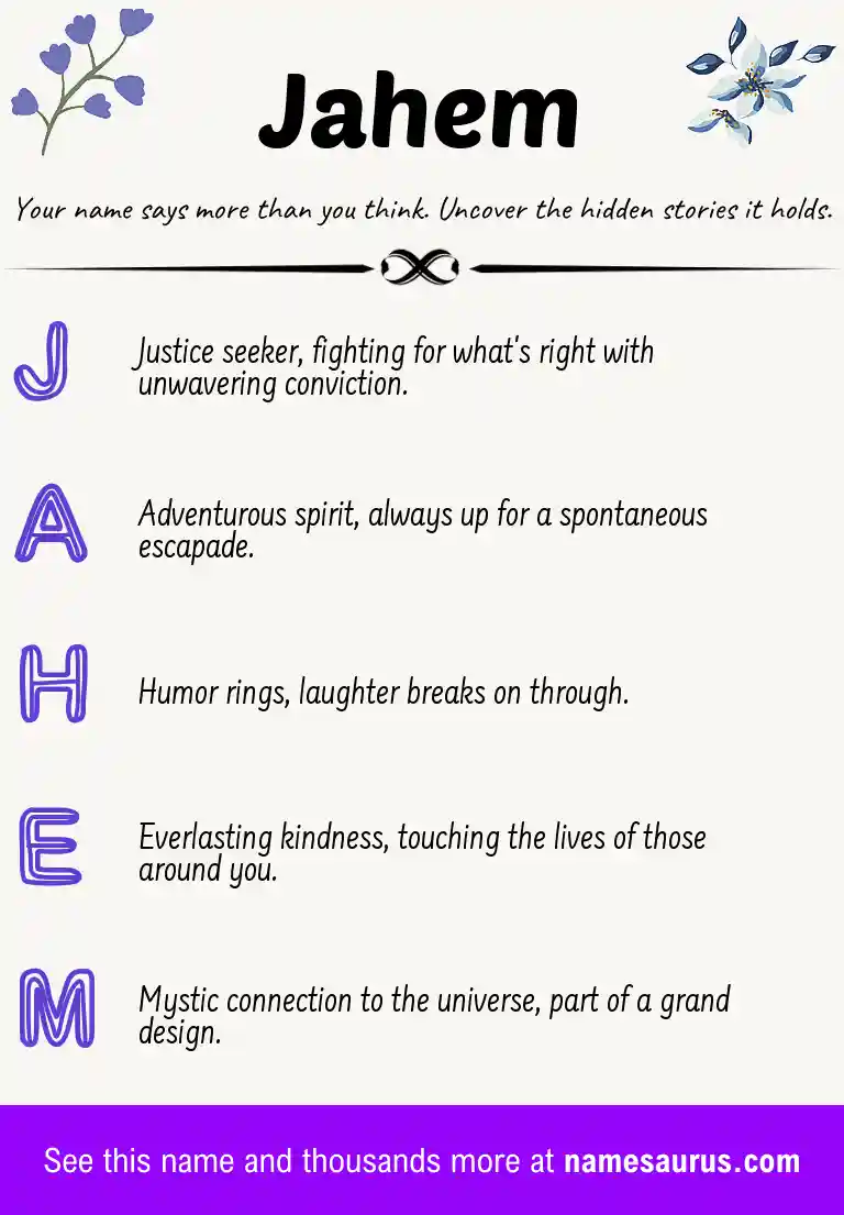 Acrostic poem about Jahem.