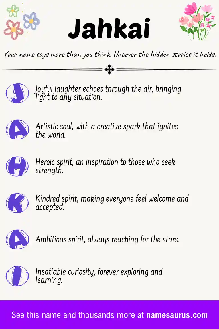 Acrostic poem about Jahkai.