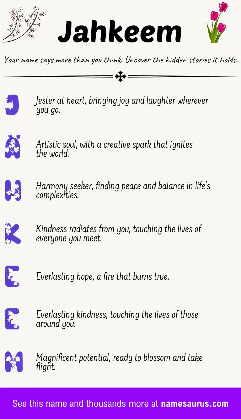 Acrostic poem about Jahkeem.