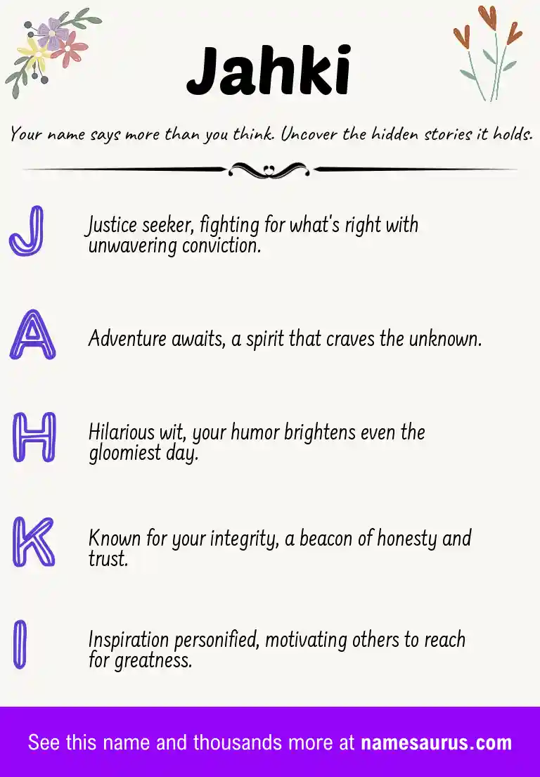 Acrostic poem about Jahki.