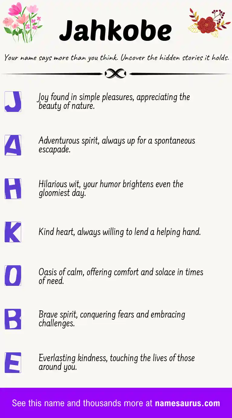 Acrostic poem about Jahkobe.